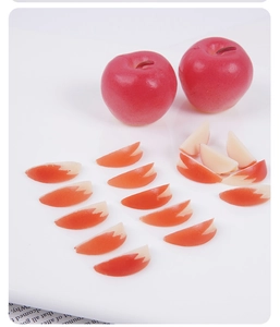 Miniature artificial apple slices and whole fruits set for dollhouse food accessories