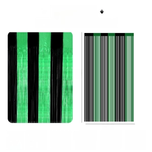 St. Patrick's Day fringe curtain dimensions and weight chart for party backdrop decor