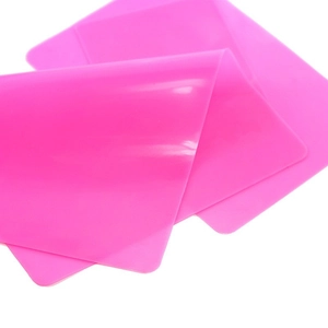 Tapis en silicone alimentaire rose translucide, protection de bureau flexible et durable