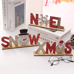 Décoration Table Alphabet Noël Bois Bricolage Panneau Lettres Contreplaqué Père Noël Bonhomme Neige Flocon Fête Maison
