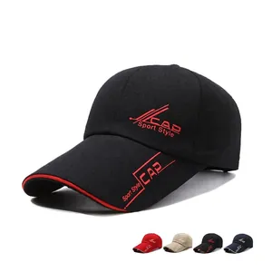 Cotton Baseball Cap Long Brim Adjustable Metal Buckle Outdoor Sport Style Sun Protection Hat For Men Women