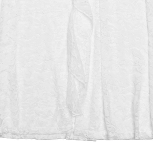 Gros plan sur la texture dentelle florale blanche et les détails délicats du tissu