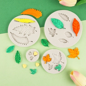 DIY leaf shape silicone molds for cake decorating and chocolate fondant leaf designs