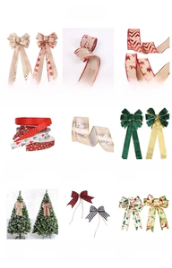 Detailed collection of assorted Christmas velvet bows and festive decorative ribbons