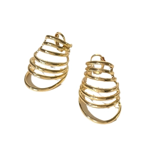 Fashion gold layered spiral hoop earrings for women with minimalist multi-layer design