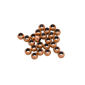 Polished bronze hollow metal beads for DIY bracelets and jewelry making accessories