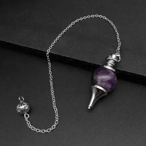 Dowsing Pendulum Necklace Natural Crystal Gemstone Healing Stone Divination Energy Point Pendant Meditation Jewelry