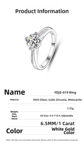 Macro shot of 1ct moissanite S925 sterling silver ring showing six-prong setting detail