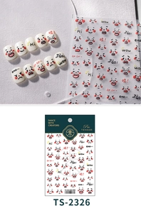 Macro detail of TS-2326 5D nail art stickers with cute Q-version cartoon emoji patterns