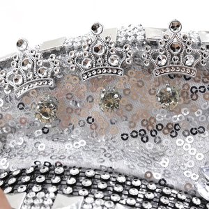 Retro leopard heart navy hat with silver sequins, rhinestones and a crown ornament