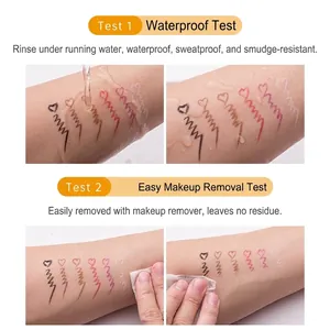 Matite eyeliner colorate impermeabili con test di resistenza e rimozione facile trucco