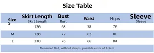 Comprehensive size chart for backless maxi dress including bust waist and hips measurements