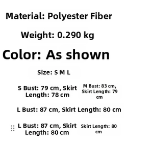 Detailed size chart for the floral mini dress showing bust and length measurements in cm