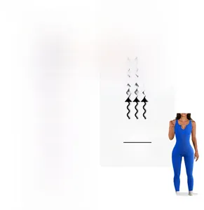 Détails du body bleu extensible avec effet push-up fessier et tissu galbant de sport
