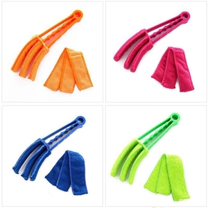Multicolor microfiber blind cleaner brush set with reusable sleeves for home dust removal
