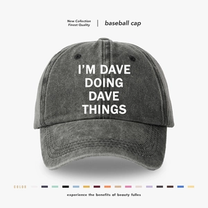 Baseballkappe Aus Gewaschener Baumwolle Vintage Retro Soft Top Verstellbarer Hut Mit I'M DAVE DOING DAVE THINGS Slogan