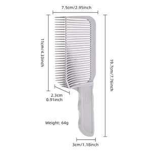 Vue détaillée des dimensions du peigne dégradé avec les mesures de longueur et de largeur