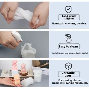 Detalle del molde de silicona flexible de grado alimenticio para velas de dragón caseras