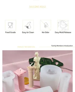 Molde de silicona para velas perfumadas DIY de Venus y columnas romanas