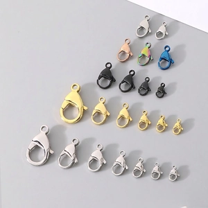 Lobster Clasps 304 Stainless Steel Vacuum Plated DIY Jewelry Findings Connectors For Necklace Bracelet Making Colorful Shiny