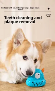 Détail du jouet monstre bleu pour chien montrant les picots pour le nettoyage dentaire