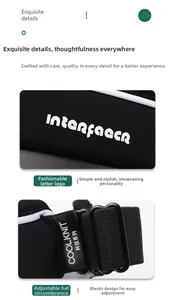 Detail of UV visor with 3D embroidery, tech fabric label and adjustable elastic strap