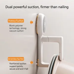 Strong vacuum suction cup washbasin hook in minimalist white for bathroom storage