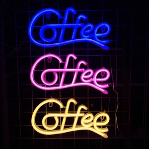 Coffee LED Neon Sign Wall Decor Light USB Or Battery Powered For Bar Cafe Home Club Atmosphere PC Material
