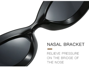 Close-up of flexible nasal bracket on polarized sports sunglasses for pressure relief
