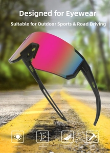 Detail of outdoor cycling sunglasses featuring anti-glare lenses and lightweight frame