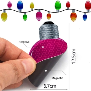 Detail of rose red reflective bulb magnet with 12.5cm height for car decoration