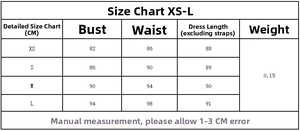 Tabella delle taglie dettagliata per top in pizzo con misure da XS a L in cm