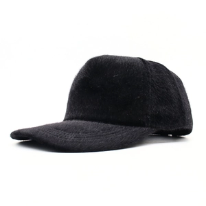 Baseball Cap Faux Fur Plush Warm Winter Outdoor Sunshade Fashionable Solid Color Korean Style Women Autumn Accessory