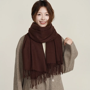 Damen Winter Schal Kaschmir Imitat Dick Warm Schultertuch Einfarbig Quaste Mode Pendler Outdoor Weich Elegant