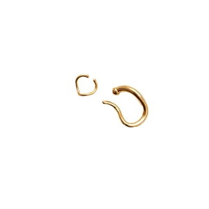 Minimalist gold wavy ear cuff set with irregular geometric design for non-pierced ears