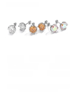 Detailed size and weight chart for moissanite stud earrings in 925 silver finish