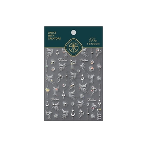 Elegant 5-petal flower and pearl adhesive nail art stickers for a vintage look