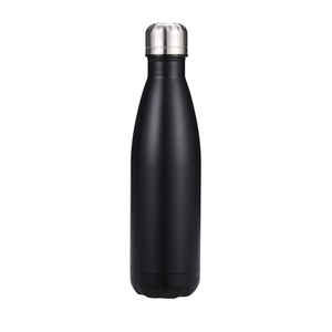 Matte black stainless steel insulated bottle with silver cap and sleek modern design