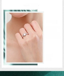 Close-up of S925 silver chain ring with a brilliant oval-cut cubic zirconia stone