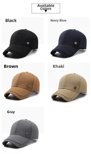 Men's baseball caps in five neutral colors with side metal F logo detail