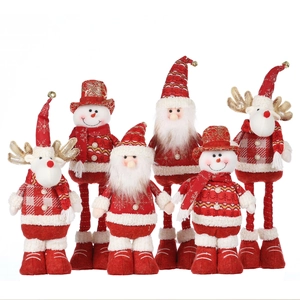Standing Santa Snowman Reindeer Christmas figurines with retractable legs for holiday decor