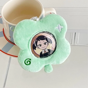 Plush light green clover badge holder with Becky Blackbell anime character pin