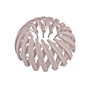 Detailed view of dusty pink velvet bird nest hair clip with expandable multi-tooth structure