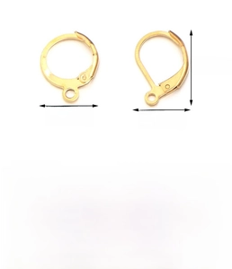 Detailed size chart for stainless steel lever back earrings with vacuum plating details