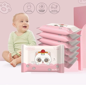 Macro view of soft non-woven baby wipes for gentle newborn skin cleaning 10 pcs