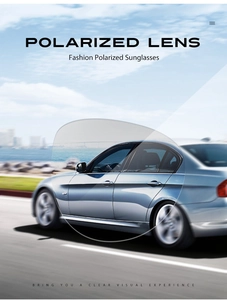 Polarized lens comparison showing clear vision and glare reduction for driving