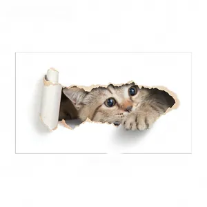 3D cartoon cat wall sticker for bathroom toilet lid with 28x16cm dimensions display