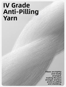 Macro shot of level IV anti-pilling white cotton fabric fibers with dense knit texture