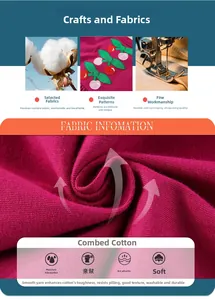 Detail of rose pink combed cotton fabric with cherry embroidery and soft texture