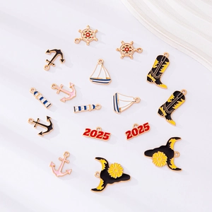 Enamel Alloy Charms Pendants DIY Jewelry Making Supplies Nautical Cowboy Theme Anchor Sailboat Helm Lighthouse Bull Head